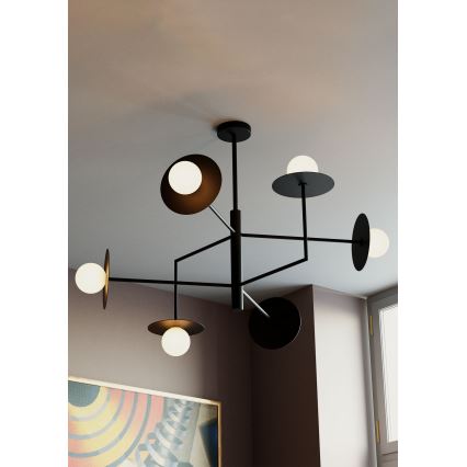 Redo 01-2734 - Lustr na tyči PLATO 6xG9/10W/230V černá