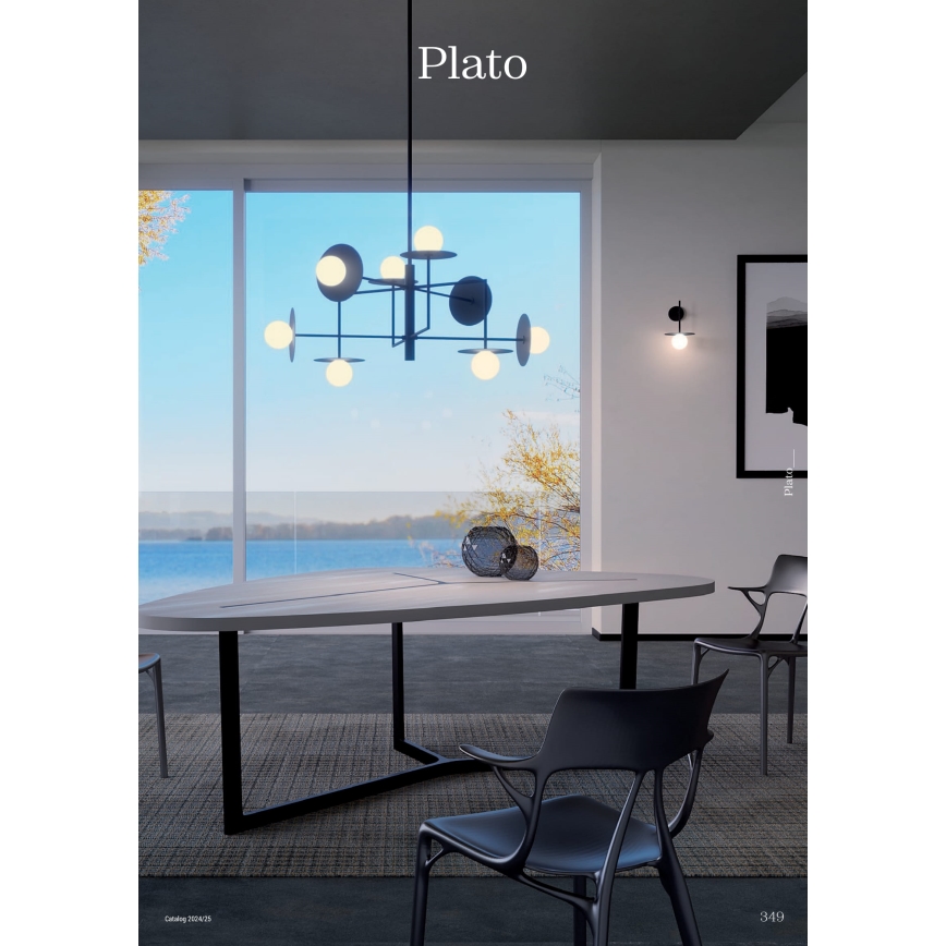Redo 01-2734 - Lustr na tyči PLATO 6xG9/10W/230V černá