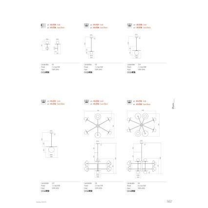 Redo 01-2734 - Lustr na tyči PLATO 6xG9/10W/230V černá