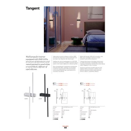 Redo 01-2747 - LED Nástěnné svítidlo TANGENT LED/13W/230V CRI 90 černá