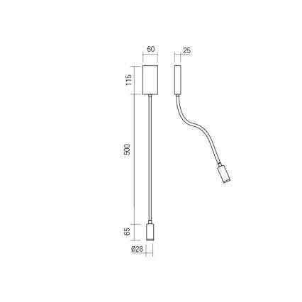Redo 01-2754 - LED Flexibilní lampička WALLIE LED/3W/230V USB CRI 90 bílá