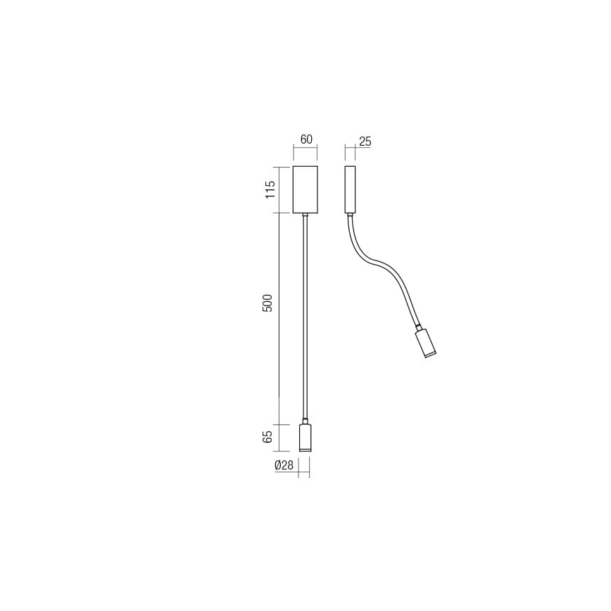 Redo 01-2754 - LED Flexibilní lampička WALLIE LED/3W/230V USB CRI 90 bílá