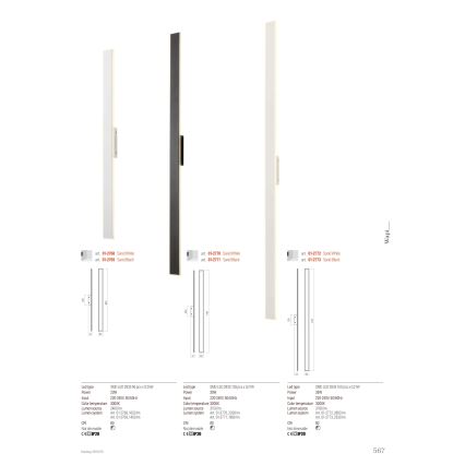 Redo 01-2769 - LED Nástěnné svítidlo WAPI LED/23W/230V 90,5 cm černá