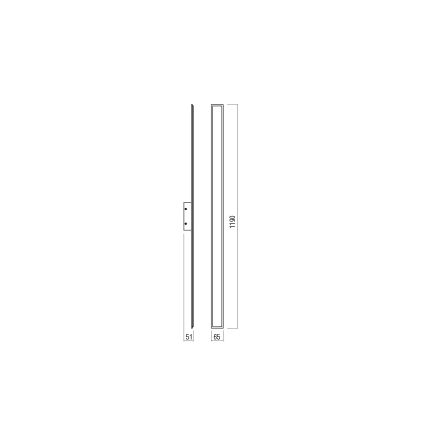 Redo 01-2771 - LED Nástěnné svítidlo WAPI LED/30W/230V 119 cm černá