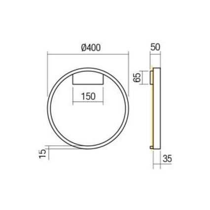 Redo 01-2819 - LED Stmívatelné nástěnné svítidlo FEBE LED/24W/230V černá