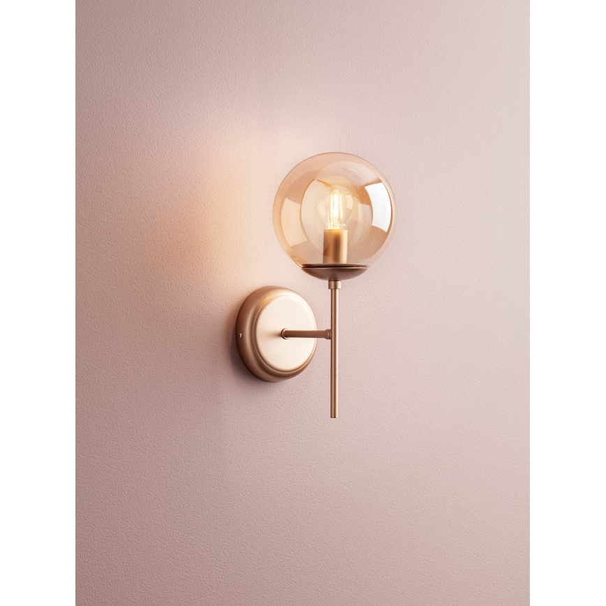 Redo 01-2942 - Nástěnná lampa MUNDI 1xE14/28W/230V měď