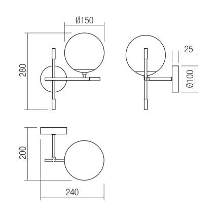 Redo 01-2944 - Nástěnné svítidlo ESSENTIAL 1xE14/28W/230V pravá