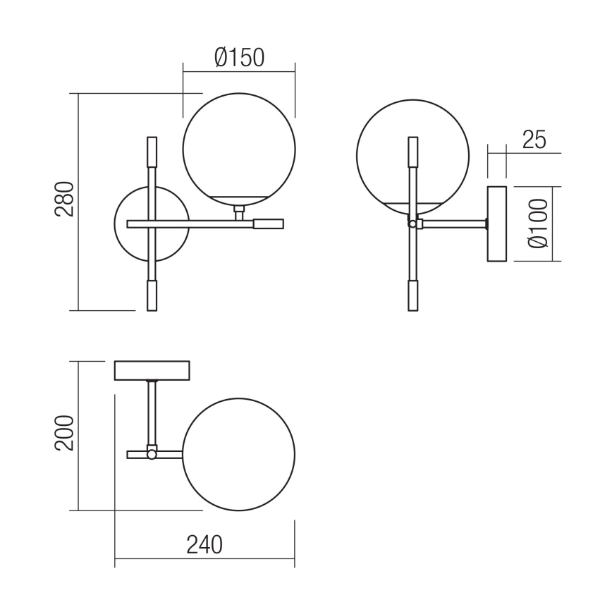 Redo 01-2944 - Nástěnné svítidlo ESSENTIAL 1xE14/28W/230V pravá