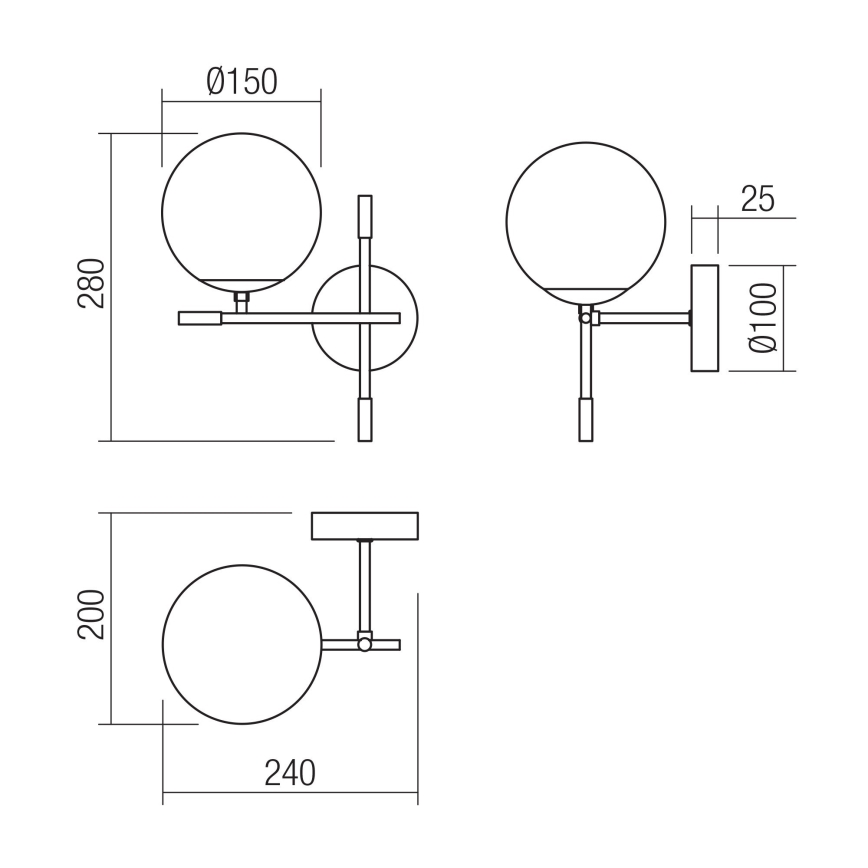 Redo 01-2945 - Nástěnné svítidlo ESSENTIAL 1xE14/28W/230V levá