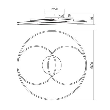 Redo 01-2973 - LED Stropní svítidlo CENTRIX LED/92W/230V bronzová