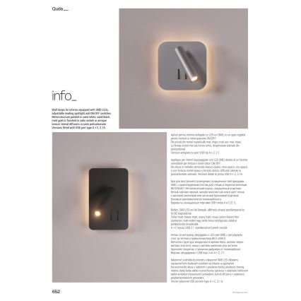 Redo 01-2978 - LED Nástěnné svítidlo QUDA LED/6W/230V + LED/3W 3000K CRI 90 matný chrom