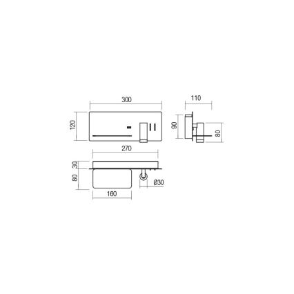 Redo 01-2985 - LED Nástěnné bodové svítidlo BROOK LED/8W/230V + LED/3W USB CRI 90 černá levá
