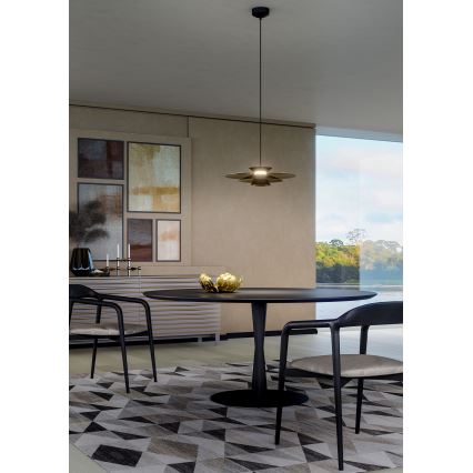 Redo 01-3001 - LED Lustr na lanku FARGO LED/16,5W/230V CRI 90 pr. 50 cm černá/zlatá