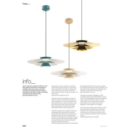 Redo 01-3003 - LED Lustr na lanku FARGO LED/16,5W/230V CRI 90 pr. 50 cm béžová/bílá