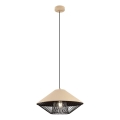 Redo 01-3007 - Lustr na lanku GRILL 1xE27/42W/230V pr. 39,6 cm černá/béžová