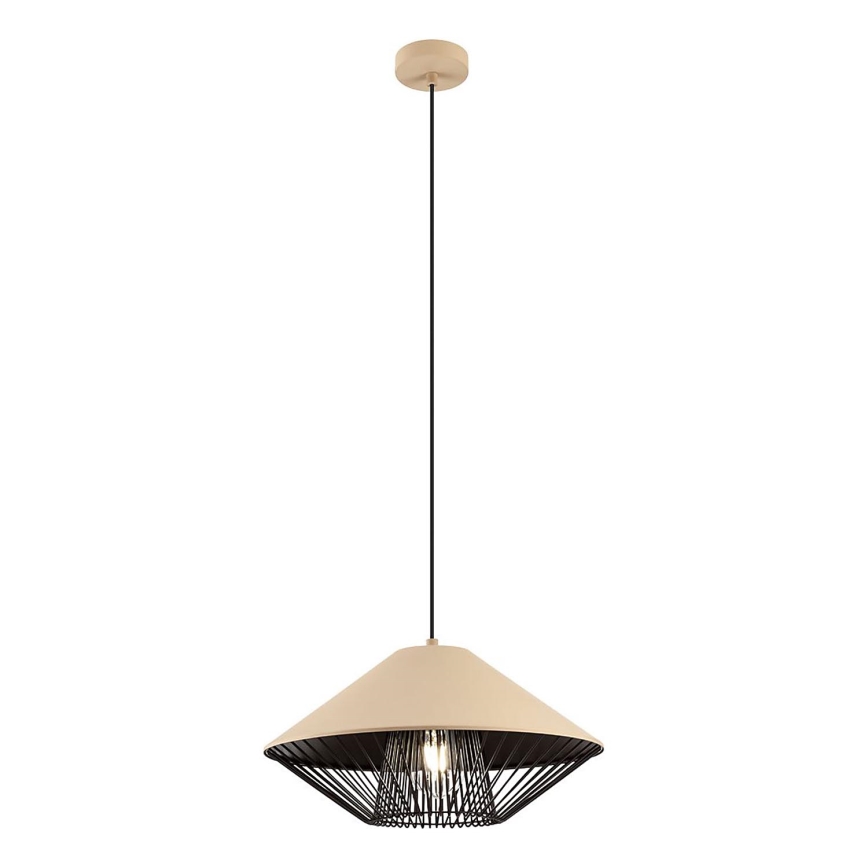 Redo 01-3007 - Lustr na lanku GRILL 1xE27/42W/230V pr. 39,6 cm černá/béžová