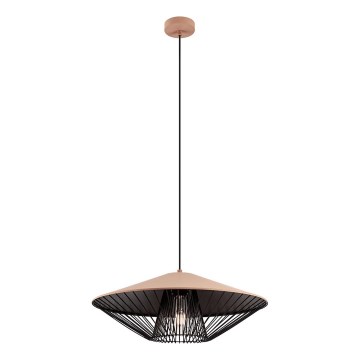 Redo 01-3009 - Lustr na lanku GRILL 1xE27/42W/230V pr. 49,5 cm černá/hnědá