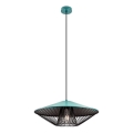 Redo 01-3010 - Lustr na lanku GRILL 1xE27/42W/230V pr. 49,5 cm černá/tyrkysová