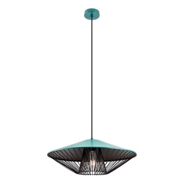 Redo 01-3010 - Lustr na lanku GRILL 1xE27/42W/230V pr. 49,5 cm černá/tyrkysová