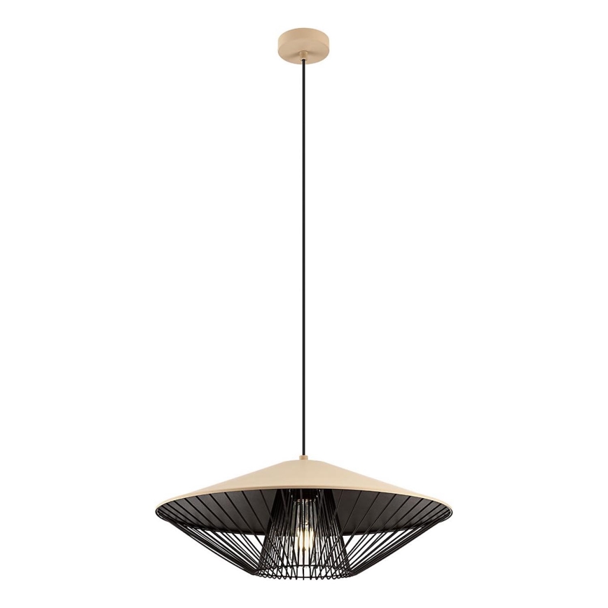 Redo 01-3011 - Lustr na lanku GRILL 1xE27/42W/230V pr. 49,5 cm černá/béžová