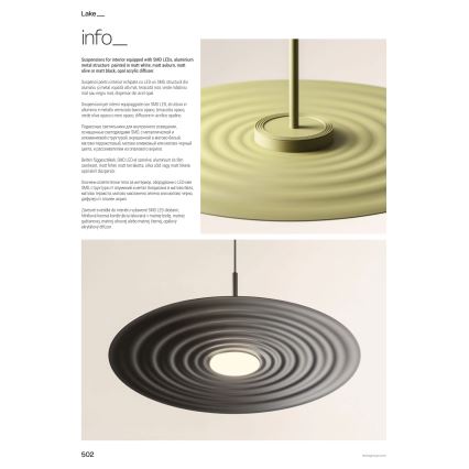 Redo 01-3044 - LED Lustr na lanku LAKE LED/13W/230V CRI 90 pr. 50 cm bílá