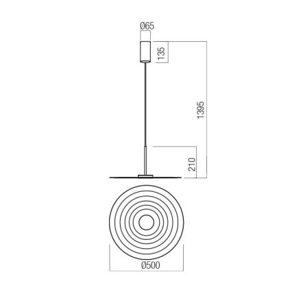 Redo 01-3044 - LED Lustr na lanku LAKE LED/13W/230V CRI 90 pr. 50 cm bílá