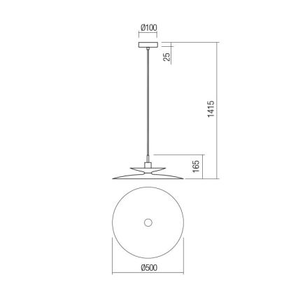 Redo 01-3050 - Lustr na lanku GUNNAR 1xE27/42W/230V pr. 50 cm zelená