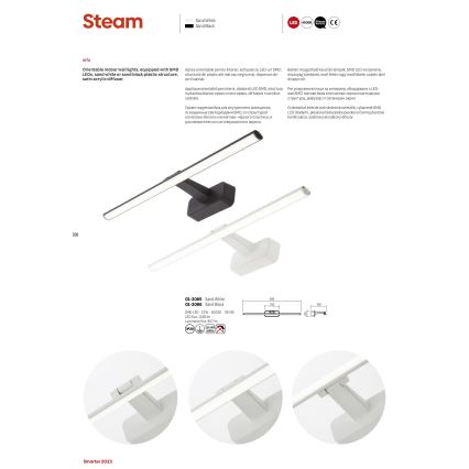 Redo 01-3086 - LED Obrazové svítidlo STEAM LED/12W/230V černá