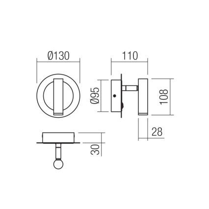 Redo 01-3090 - LED Nástěnné bodové svítidlo CLOSER LED/6W/230V černá