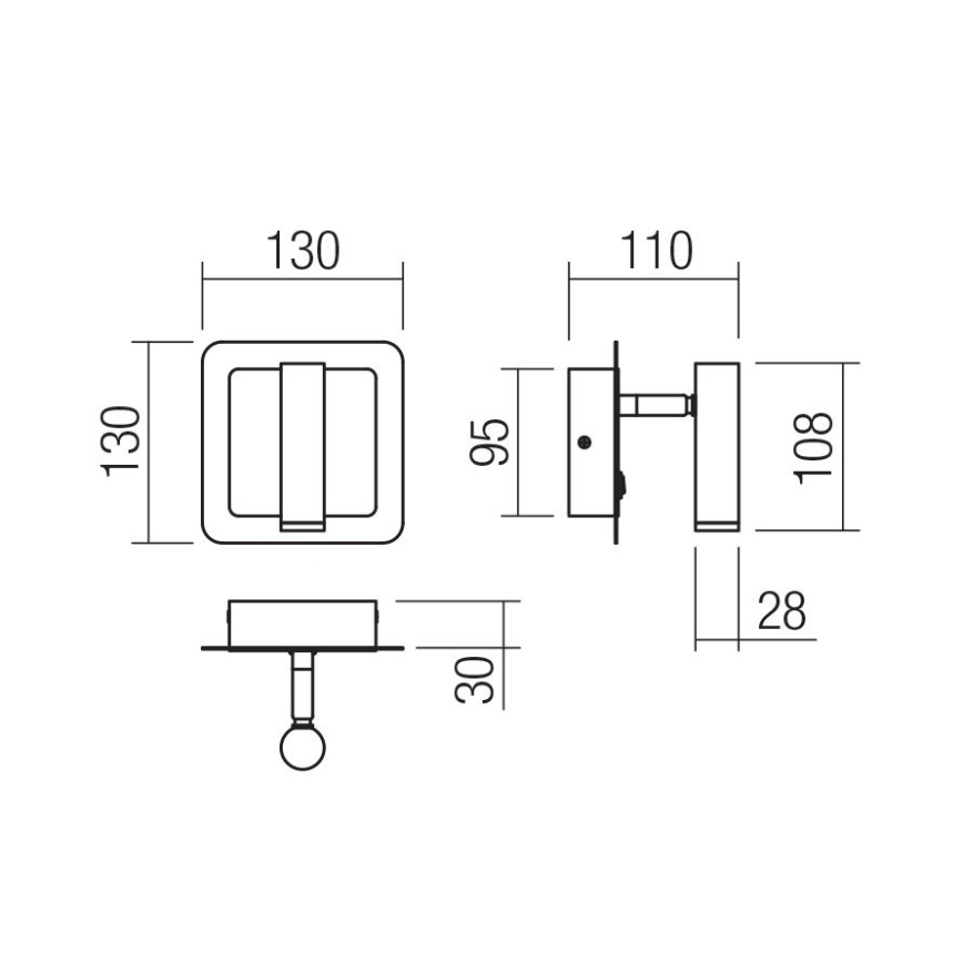 Redo 01-3092 - LED Nástěnné bodové svítidlo CLOSER LED/6W/230V černá