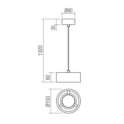 Redo 01-3099 - LED Lustr na lanku PUNKT LED/6W/230V pr. 15 cm bílá