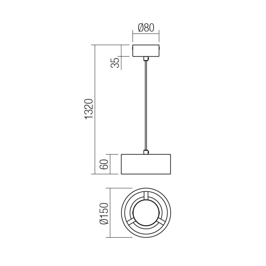 Redo 01-3099 - LED Lustr na lanku PUNKT LED/6W/230V pr. 15 cm bílá