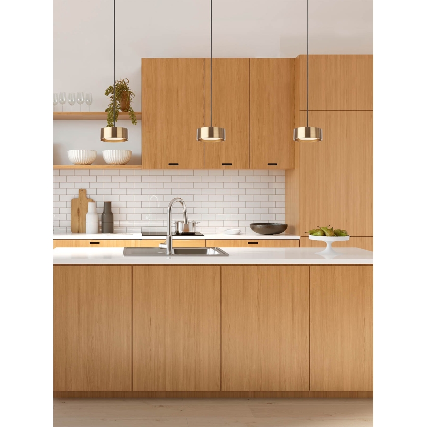 Redo 01-3100 - LED lustr na lanku PUNKT LED/6W/230V pr. 15 cm mosaz