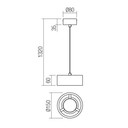 Redo 01-3101 - LED Lustr na lanku PUNKT LED/6W/230V pr. 15 cm černá