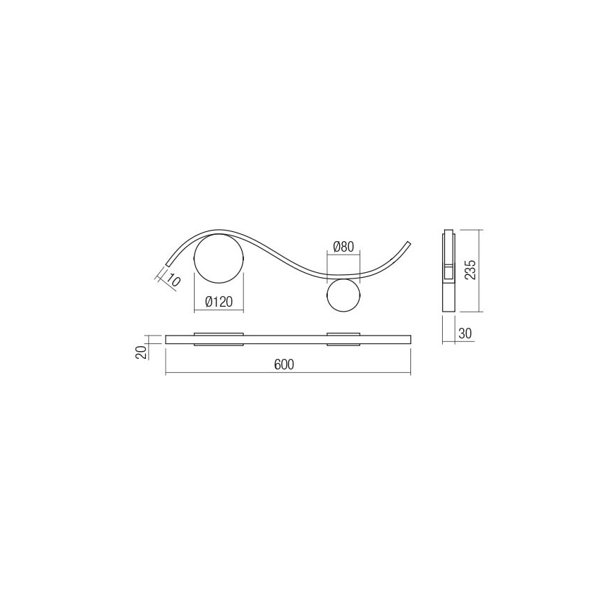 Redo 01-3109 - LED Nástěnné svítidlo WAVE LED/9W/230V mosaz