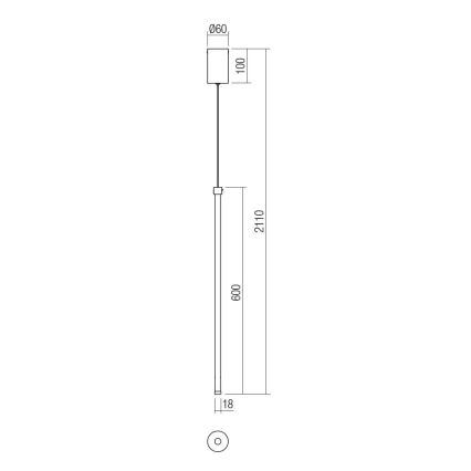 Redo 01-3115 - LED Lustr na lanku TABOO LED/9W/230V mosaz