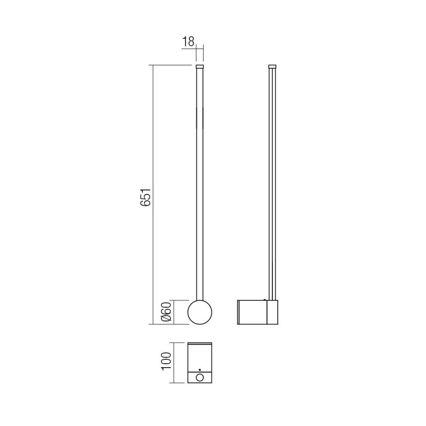 Redo 01-3122 - LED Nástěnné svítidlo TABOO LED/9W/230V černá