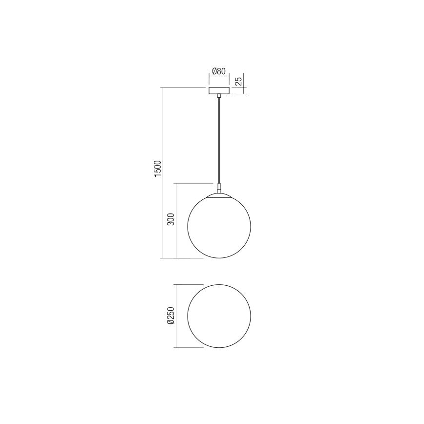 Redo 01-3153 - Lustr na lanku BOWLING 1xE27/42W/230V zlatá