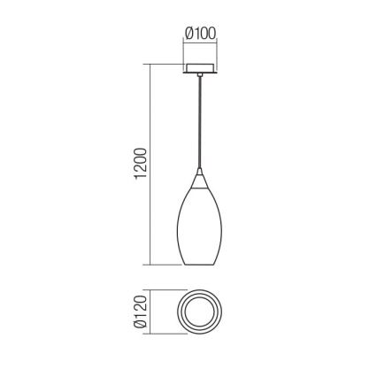 Redo 01-3189 - Lustr na lanku TANNER 1xE14/28W/230V pr. 12 cm