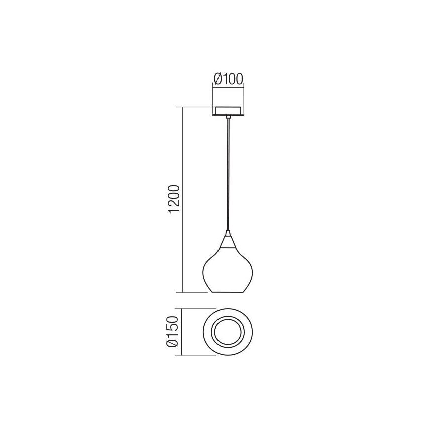 Redo 01-3190 - Lustr na lanku TANNER 1xE14/28W/230V pr. 15 cm