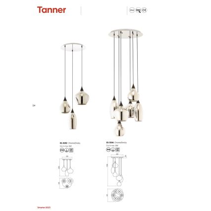 Redo 01-3192 - Lustr na lanku TANNER 3xE14/28W/230V pr. 37,6 cm