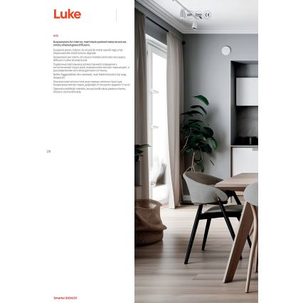 Redo 01-3197 - Lustr na lanku LUKE 3xE27/42W/230V pr. 46 cm černá