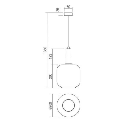 Redo 01-3213 - Lustr na lanku BRINA 1xE27/23W/230V