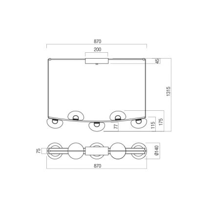 Redo 01-3243 - LED Stmívatelný lustr na lanku SINCLAIR LED/35W/230V CRI 93 IP21 zlatá