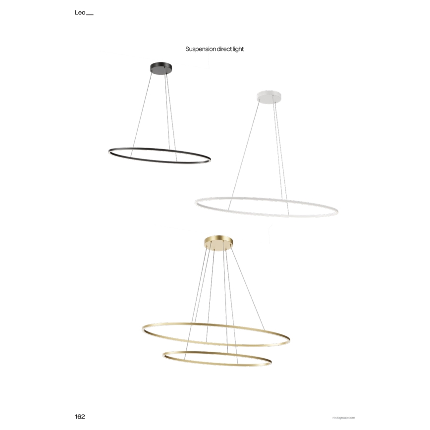 Redo 01-3299 - LED Stmívatelný lustr na lanku LEO LED/67W/230V 3000/4000K CRI 90 černá