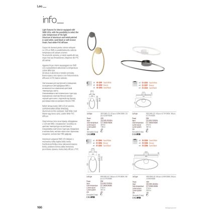 Redo 01-3337 - LED Stmívatelný lustr na lanku LEO LED/48W/230V 3000/4000K CRI 90 bílá