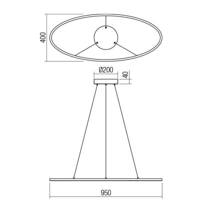 Redo 01-3338 - LED Stmívatelný lustr na lanku LEO LED/48W/230V 3000/4000K CRI 90 bronzová