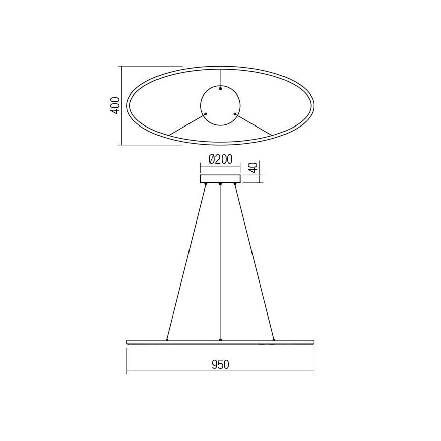 Redo 01-3338 - LED Stmívatelný lustr na lanku LEO LED/48W/230V 3000/4000K CRI 90 bronzová