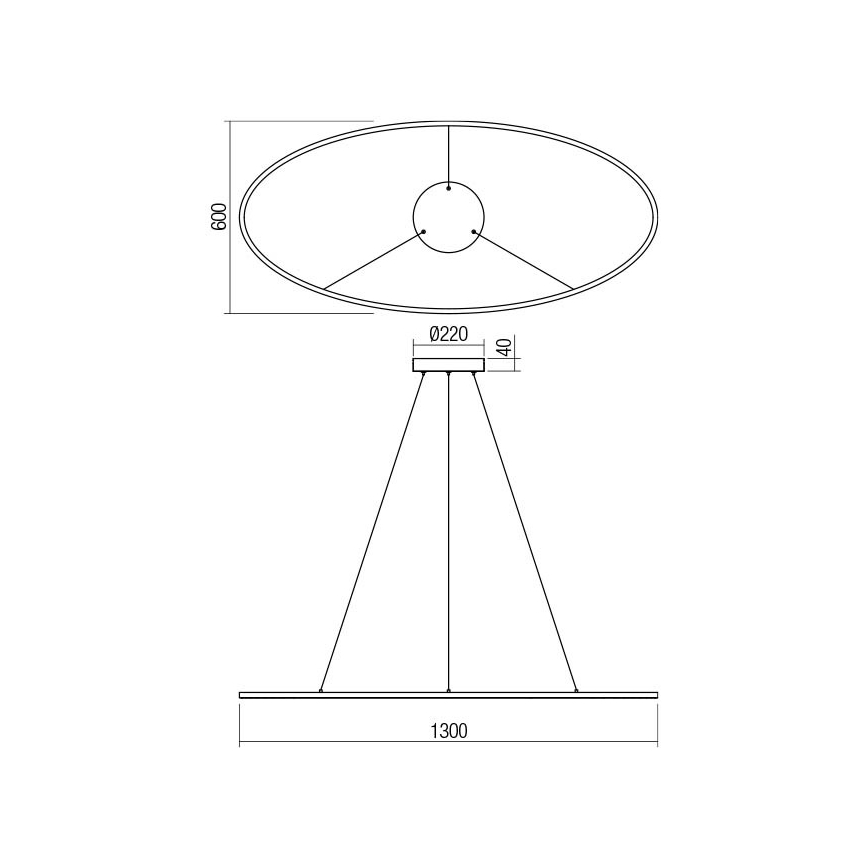 Redo 01-3341 - LED Stmívatelný lustr na lanku LEO LED/67W/230V 3000/4000K CRI 90 bronzová