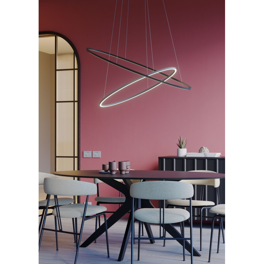 Redo 01-3343 - LED Stmívatelný lustr na lanku LEO LED/115W/230V 3000/4000K CRI 90 černá